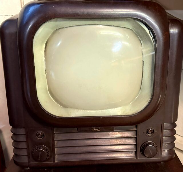 Bush vintage television in a brown bakelite case